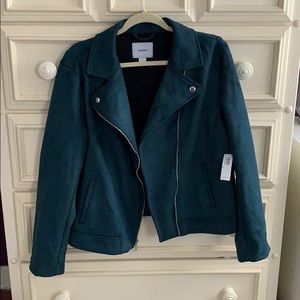 ⭐️New⭐️ Teal Blue Suede biker jacket